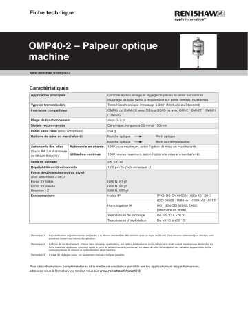 Renishaw OMP40-2 Manuel utilisateur | Fixfr