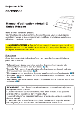 Hitachi CPTW3506 Projector Manuel utilisateur