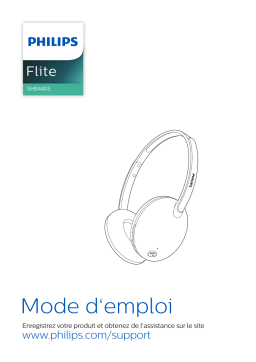 Philips SHB4405BK/00 Casque Bluetooth® sans fil Manuel utilisateur