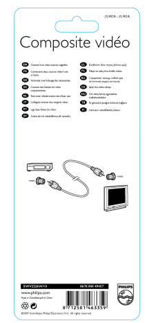 Philips SWV2226W/10 cavo Composite Video Manuel utilisateur | Fixfr