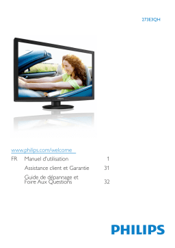 Philips 273E3QHSB/00 Moniteur LCD AMVA, rétroéclairage LED Manuel utilisateur