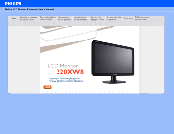 Philips 220XW8FB/00 Moniteur LCD écran large Manuel utilisateur | Fixfr