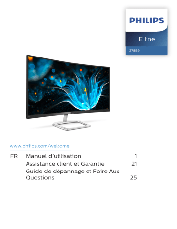 Philips 278E9QJAB/01 Moniteur LCD incurvé avec Ultra Wide-Color Manuel utilisateur | Fixfr