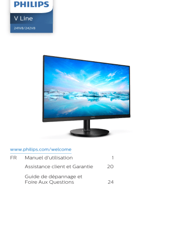 Philips 241V8LA/00 Moniteur LCD Manuel utilisateur | Fixfr