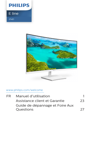 Philips 271E1SCA/00 Moniteur LCD incurvé Full HD Manuel utilisateur | Fixfr