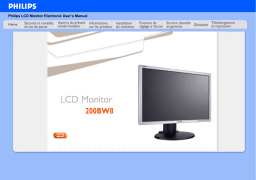 Philips 200BW8ES/00 Moniteur LCD écran large Manuel utilisateur