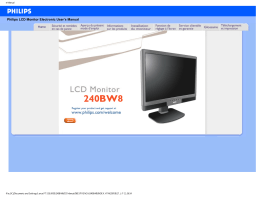 Philips 240BW8EB/00 Moniteur LCD écran large Manuel utilisateur