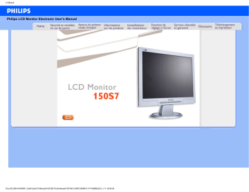 Philips 150S7FS/00 Moniteur LCD Manuel utilisateur | Fixfr