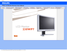 Philips 230WP7NS/00 Brilliance Moniteur LCD écran large Manuel utilisateur