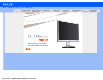 Philips 190B9CS/00 Brilliance Moniteur LCD Manuel utilisateur | Fixfr