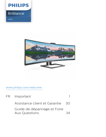 499P9H/00 | Philips 499P9H/01 Brilliance Moniteur LCD incurvé 32:9 SuperWide Manuel utilisateur | Fixfr