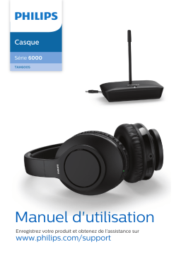 Philips TAH6005BK/10 Casque TV sans fil Manuel utilisateur