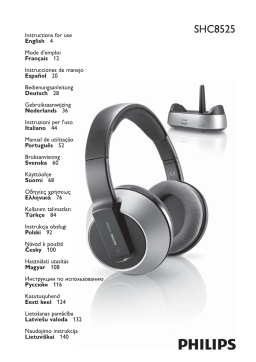 Philips SHC8525/00 Casque hi-fi sans fil Manuel utilisateur