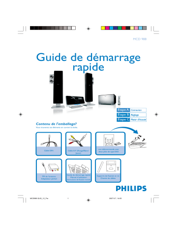 Philips MCD988/12 Microchaîne DVD Guide de démarrage rapide | Fixfr