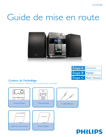 Philips DCB188/12 Microchaîne classique Guide de démarrage rapide | Fixfr