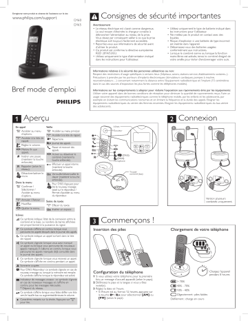 Philips D1652B/01 Téléphone fixe sans fil Manuel utilisateur | Fixfr