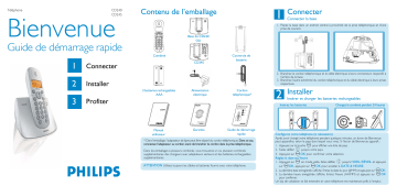 CD2401S/24 | CD2451S/FT | CD2402S/24 | CD2453S/24 | CD2402S/FT | Philips CD2401S/FT Téléphone sans fil Guide de démarrage rapide | Fixfr