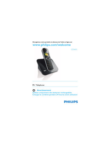Philips CD6501B/38 Perfect sound Téléphone sans fil Manuel utilisateur | Fixfr