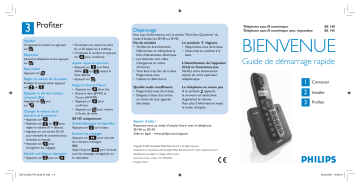 SE1401B/24 | SE1452B/19 | SE1453B/19 | Philips SE1451B/19 Téléphone sans fil avec répondeur Guide de démarrage rapide | Fixfr