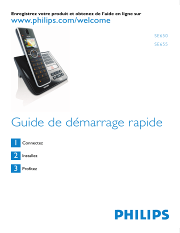 Philips SE6501B/38 Téléphone sans fil Guide de démarrage rapide | Fixfr