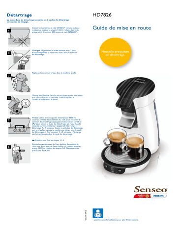 HD7826/18 | SENSEO® HD7826/11 SENSEO® Machine à café à dosettes Guide de démarrage rapide | Fixfr