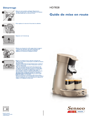SENSEO® HD7828/51 SENSEO® Viva Café Plus Machine à café à dosettes Guide de démarrage rapide | Fixfr