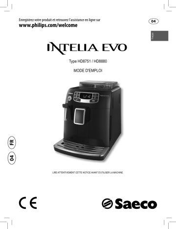 Saeco HD8751/95 Saeco Intelia Evo Machine espresso Super Automatique Manuel utilisateur | Fixfr