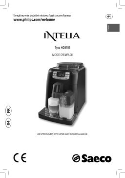 Saeco HD8753/83 Saeco Intelia Machine espresso Super Automatique Manuel utilisateur