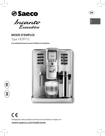 Saeco HD9712/01 Saeco Incanto Machine espresso Super Automatique Manuel utilisateur | Fixfr