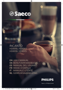 Saeco HD8918/31 Saeco Incanto Machine expresso à café grains avec broyeur Manuel utilisateur