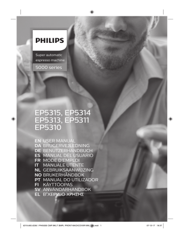 EP5310/10 | EP5315/10 | EP5311/10 | Philips EP5314/10 Series 5000 Machine expresso à café grains avec broyeur Manuel utilisateur | Fixfr