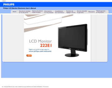 Philips 222E1SB/00 Moniteur LCD avec SmartTouch Manuel utilisateur | Fixfr