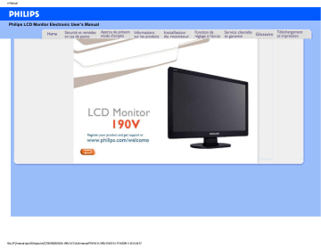 Philips 190V1SB/00 Moniteur LCD écran large Manuel utilisateur | Fixfr