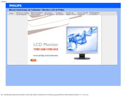 Philips 19B1AS/00 Brilliance Moniteur LCD avec base Ergo, USB, audio Manuel utilisateur