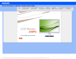 Philips 240P2ES/00 Brilliance Moniteur LCD avec base pivotante, USB et audio Manuel utilisateur