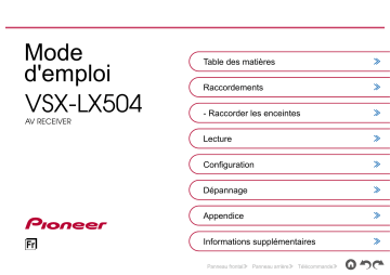 Pioneer VSX-LX504 AV Receiver Manuel utilisateur | Fixfr