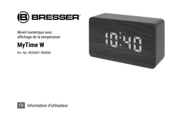 Manuel du propriétaire | Bresser 8020401000000 MyTime W Color LED RC Alarm Clock Manuel utilisateur | Fixfr