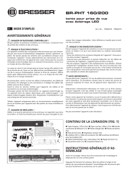 Bresser F004018 BR-PHT160 large Light Tent / Softbox, 160x120x80 cm Manuel utilisateur