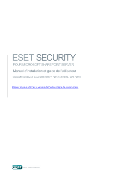 ESET Security for Microsoft SharePoint 7.0 Manuel du propriétaire