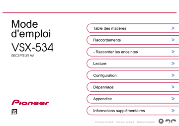 Pioneer VSX-534 AV Receiver Manuel utilisateur | Fixfr