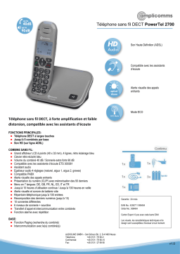 Amplicomms PT 2700 Fiche technique