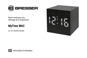 Manuel du propriétaire | Bresser 8020403000000 MyTime WAC RC Alarm Clock Manuel utilisateur | Fixfr