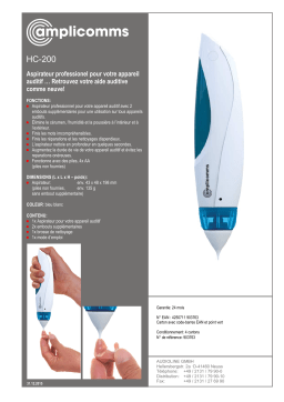 Amplicomms HC-200 Fiche technique