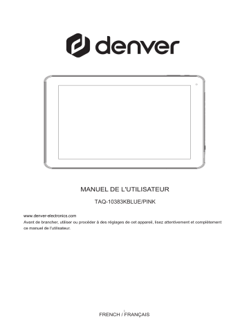 Denver TAQ-10383KBLUEPINK 10.1” Quad Core tablet Manuel utilisateur | Fixfr