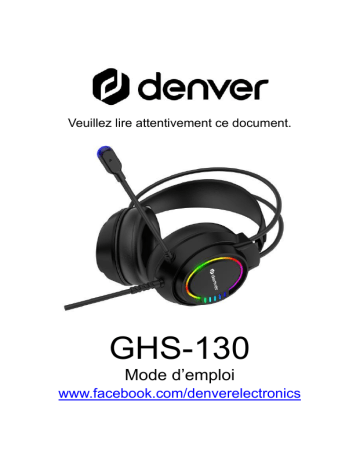 Denver GHS-130 Gaming headset Manuel utilisateur | Fixfr