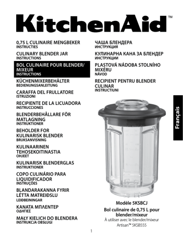 Mode d'emploi | KitchenAid 5KSBCJ SDA Accessory Manuel utilisateur | Fixfr