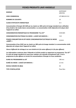 HOTPOINT/ARISTON LFF 8M124 X EU Dishwasher Manuel utilisateur