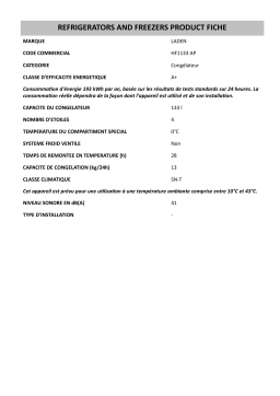 LADEN HF1133 AP Freezer Manuel utilisateur