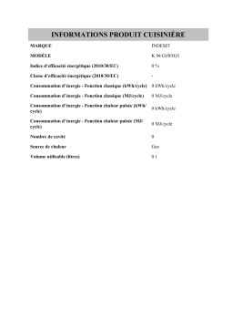 Indesit K 94 G(WH)/I Cooker Manuel utilisateur