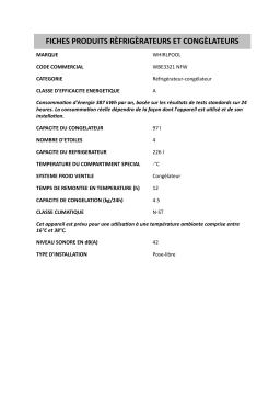 Whirlpool WBE3321 NFW Fridge/freezer combination Manuel utilisateur